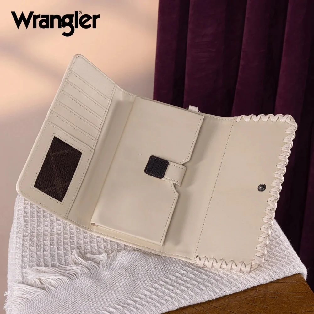 Wrangler Whipstitch Wristlet Wallet Tan